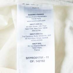 Sandro Ecru Guipure Lace Adrienne Belted Shirt Dress S