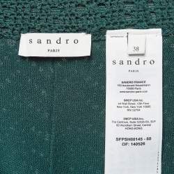 Sandro Green Chevron Patterned Knit Shorts S