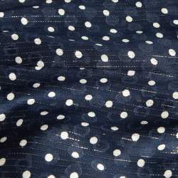 Pre Owned Sandro Navy Blue Metallic Thread Polka Dot Chiffon Shirt XS
