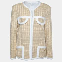 Sandro Yellow Ochre Cotton Blend Tweed Mielle Jacket S
