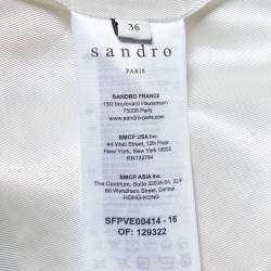 Sandro Yellow Ochre Cotton Blend Tweed Mielle Jacket S