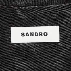Sandro Navy Blue Pinstripe Wool Blend Sleeveless Mini Dress S