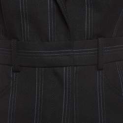 Sandro Navy Blue Pinstripe Wool Blend Sleeveless Mini Dress S