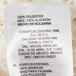 Pre Owned Sandro Off-White Lace Full Sleeve Ruffled Top M