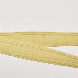Sandro Yellow Croc Embossed Leather Chain Shoulder Bag