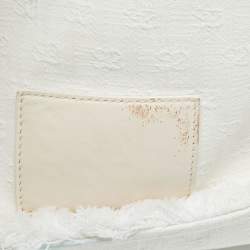 Pre Owned Sandro Off White Embroidered Canvas Shopper Tote