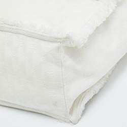 Pre Owned Sandro Off White Embroidered Canvas Shopper Tote