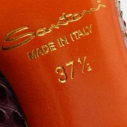 Santoni Brown Python Pointed Toe Pumps Size 37.5