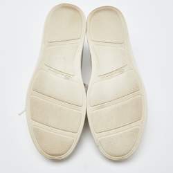 Santoni White Leather Low Top Sneakers Size 37