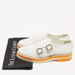 Santoni Grey Leather Buckle Oxford Size 39