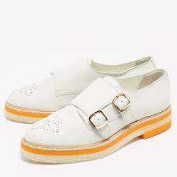 Santoni Grey Leather Buckle Oxford Size 39