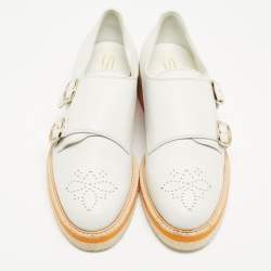 Santoni Grey Leather Buckle Oxford Size 39