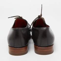 Santoni Brown Leather Lace Up Oxfords Size 39