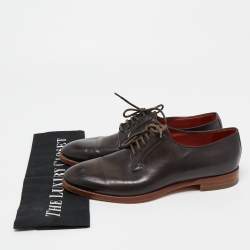 Santoni Brown Leather Lace Up Oxfords Size 39