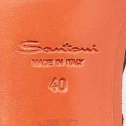 Santoni Brown Nubuck Leather Lace Up Derby Size 40