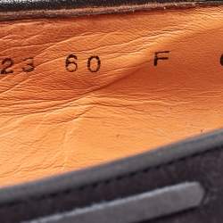 Pre Owned Santoni Navy Blue Suede Tassel Loafers Size 39