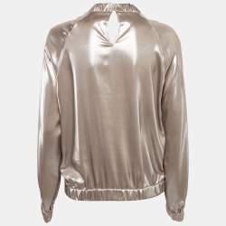 Sara Battaglia Metallic Lamé Full Sleeve Top M