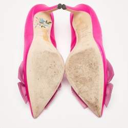 Pre Owned SJP Sarah Jessica Parker Pink Satin Crystal Embellished Pumps Size 37