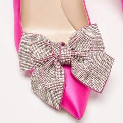 Pre Owned SJP Sarah Jessica Parker Pink Satin Crystal Embellished Pumps Size 37