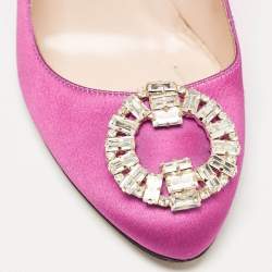 SJP Sarah Jessica Parker Pink Satin Crystal Embellished Pumps Size 37