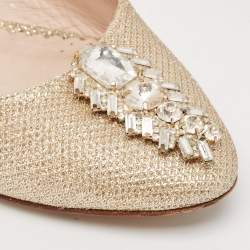 SJP Sarah Jessica Parker Gold Glitter Ballet Flats Size 37