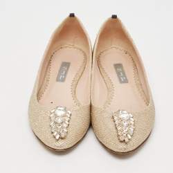 SJP Sarah Jessica Parker Gold Glitter Ballet Flats Size 37