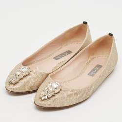 SJP Sarah Jessica Parker Gold Glitter Ballet Flats Size 37
