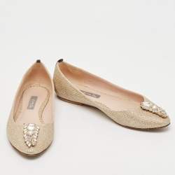 SJP Sarah Jessica Parker Gold Glitter Ballet Flats Size 37