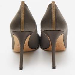 Pre Owned SJP Sarah Jessica Parker Green Satin Pointed Toe Pumps Size 39