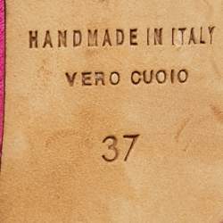 Pre Owned SJP Sarah Jessica Parker Fuchsia Satin Pointed Toe Pumps Size 37