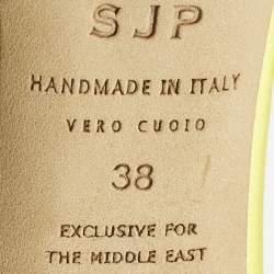 Pre Owned SJP Sarah Jessica Parker The LJ Recital Size 38 Satin Bow Crystal Embellished Slingback Pumps