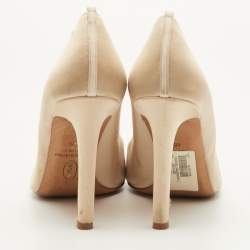 Pre Owned SJP Sarah Jessica Parker The LJ Recital Size 40.5 Beige Satin Crystal Embellished Pumps
