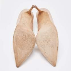 Pre Owned Sarah Jessica Parker Beige Satin Crystal Pumps Size 39.5