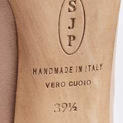 Pre Owned Sarah Jessica Parker Beige Satin Crystal Pumps Size 39.5