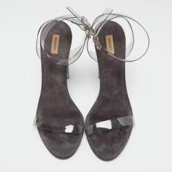 Yeezy Grey PVC  Season 7 Open Toe Ankle Strap Sandals Size 40