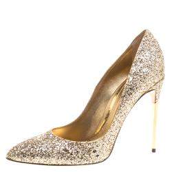 Sebastian Metallic Gold Glitter Pumps Size 40.5