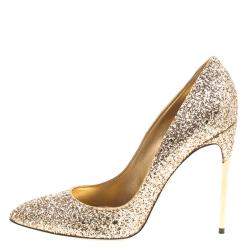 Sebastian Metallic Gold Glitter Pumps Size 40.5