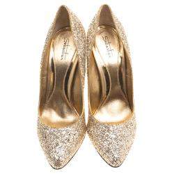 Sebastian Metallic Gold Glitter Pumps Size 40.5