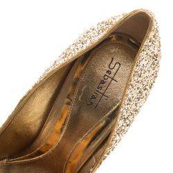 Sebastian Metallic Gold Glitter Pumps Size 40.5