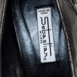 Sebastian Grey Leather Tassel Detail Pointed Toe Pumps Size 40