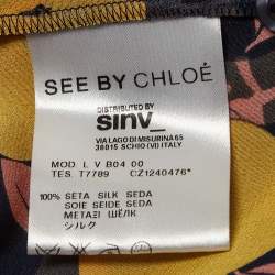 مملوكة مسبقًا See by Chloe Multicolor Fruit Print Silk Mini Dress S