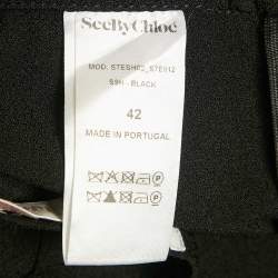 See by Chloe Black Crepe Ruffled Shorts L