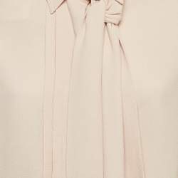 Pre Owned See by Chloe Pink Crepe Pleated Neck Tie Shirt M