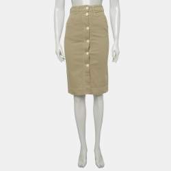 Pre Owned See by Chloé Beige Cotton Pencil Skirt S
