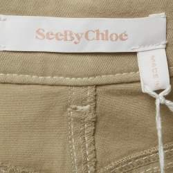 Pre Owned See by Chloé Beige Cotton Pencil Skirt S