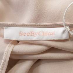 Pre Owned See by Chloe Blush Pink Silk Ruffle Sleeve Blouse M