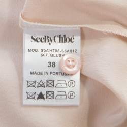 Pre Owned See by Chloe Blush Pink Silk Ruffle Sleeve Blouse M