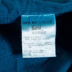 Pre Owned See by Chloe Bright Blue Cotton Pants S