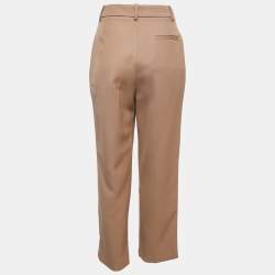 Pre Owned See by Chloe Brown Wool-Blend Front Pleat Trousers S