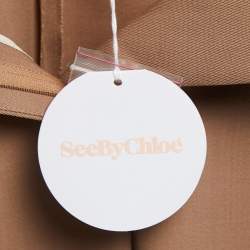 Pre Owned See by Chloe Brown Wool-Blend Front Pleat Trousers S